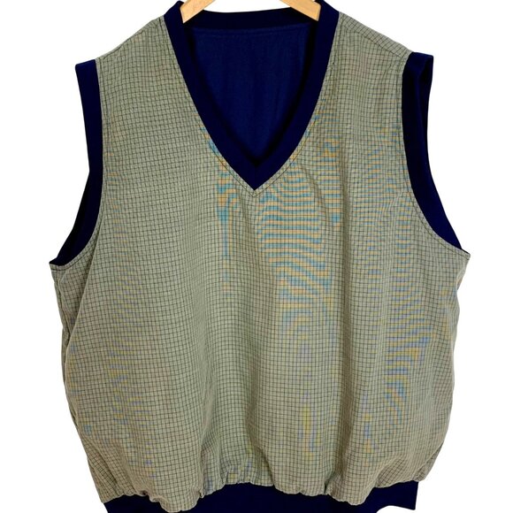 PGA Tour Mens Golf Windbreaker Vest Reversible Embroidered Logo XL Navy Blue - Picture 6 of 8